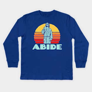 Abide Vintage 80s Dude Lebowski Drinking Milk Funny Kids Long Sleeve T-Shirt